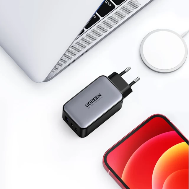 Сетевое зарядное устройство Ugreen 65W 2xUSB-C | USB-A Gray (10335)