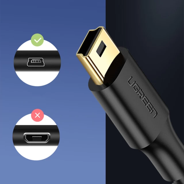 Кабель Ugreen USB-А to Mini USB 0.25m Black (6957303813537)