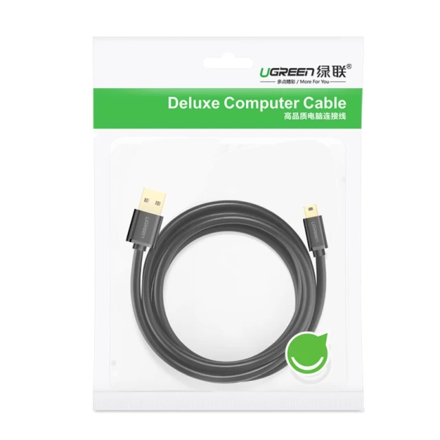 Кабель Ugreen USB-A to Mini USB 1m Black (6957303813551)