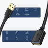 Адаптер Ugreen USB-A 3.0 to USB-A 3.0 1m Black (6957303813681)