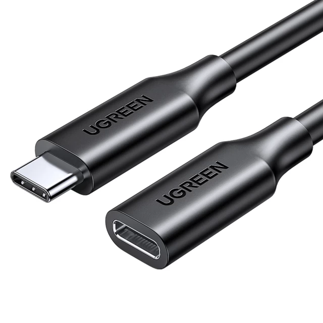 Кабель-подовжувач Ugreen USB-C (Male) to USB-C (Female) 10Gb/s 100W 1m Black (6957303813872)