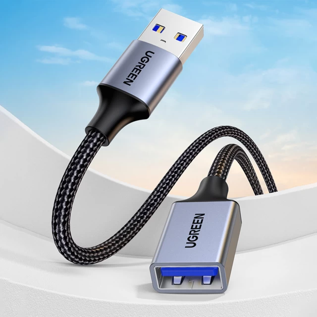 Кабель-удлинитель Ugreen USB-A (Male) to USB-A (Female) 0.15m Grey (6957303814947)