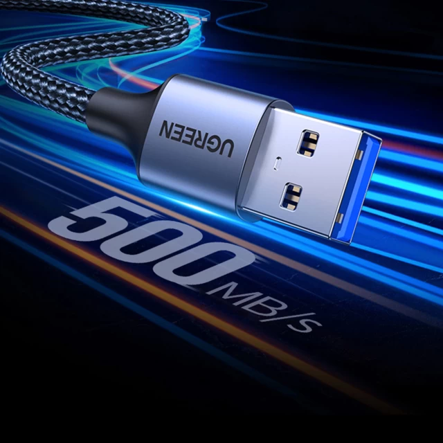 Кабель-подовжувач Ugreen USB-A (Male) to USB-A (Female) 0.15m Grey (6957303814947)