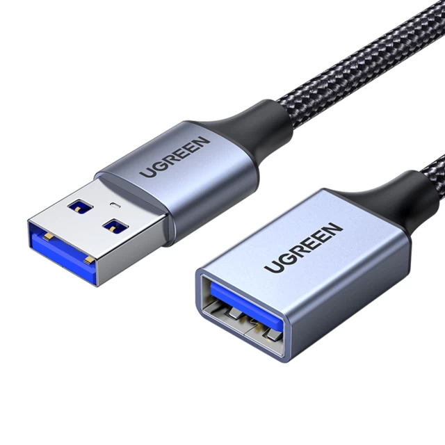 Кабель-удлинитель Ugreen USB-A (Male) to USB-A (Female) 2m Grey (6957303814978)
