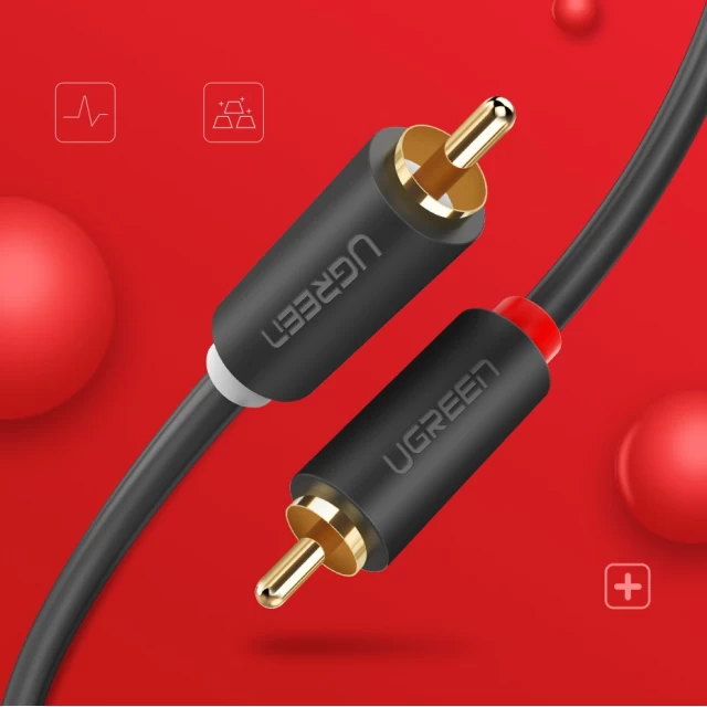 Кабель Ugreen 2x RCA/2x Cinch 5m Gray (UGR457BLK)