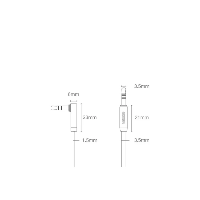 Кабель Ugreen AUX Mini Jack 3.5mm to Mini Jack 3.5mm 1m Silver (6957303815975)
