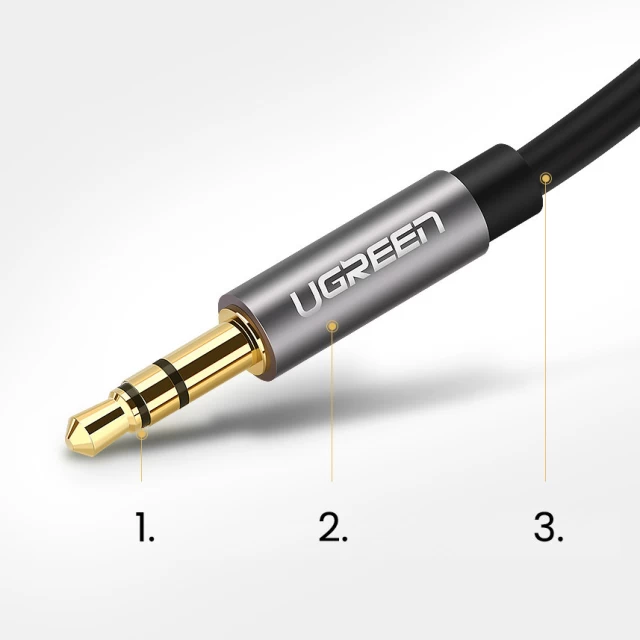 Кабель Ugreen Mini Jack 3.5mm to Mini Jack 3.5mm 1m Black (6957303817337)