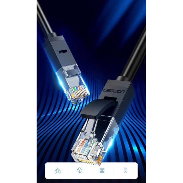 Патчкорд Ugreen Ethernet RJ45 Cat 6 UTP 1000Mbps 1m Black (UGR167)