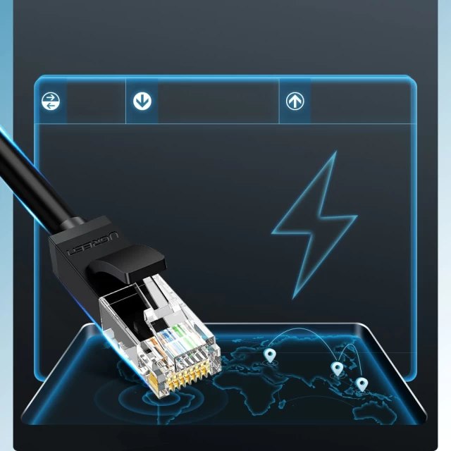 Патчкорд Ugreen Ethernet RJ45 Cat 6 UTP 1000Mbps 2m Black (6957303821600)