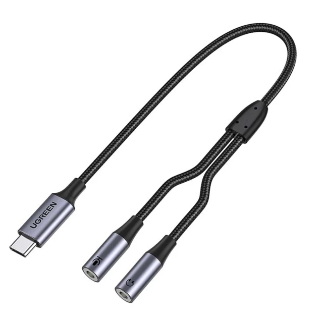 Адаптер Ugreen USB Type-C to 2x 3.5mm Mini Jack Black (UGR1214GRY)