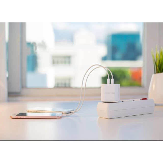 Сетевое зарядное устройство Ugreen 17W 2xUSB-A White (CD104 20384)