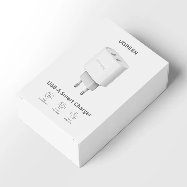 Сетевое зарядное устройство Ugreen 17W 2xUSB-A White (CD104 20384)