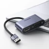 Адаптер Ugreen USB-A to HDMI 1.3 (1920 x 1080 @60Hz) + VGA 1.2 (1920 x 1080 @60Hz) Gray (UGR1274GRY)