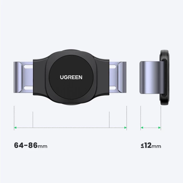 Магнітний автотримач Ugreen 2-in-1 Clamp and Magnetic Car Phone Holder Black (6957303826001)