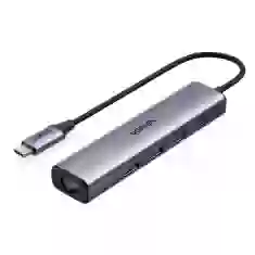 USB-хаб Ugreen USB Type-C to 3x USB-A/Ethernet RJ-45/USB Type-C PD Gray (UGR1276GRY)