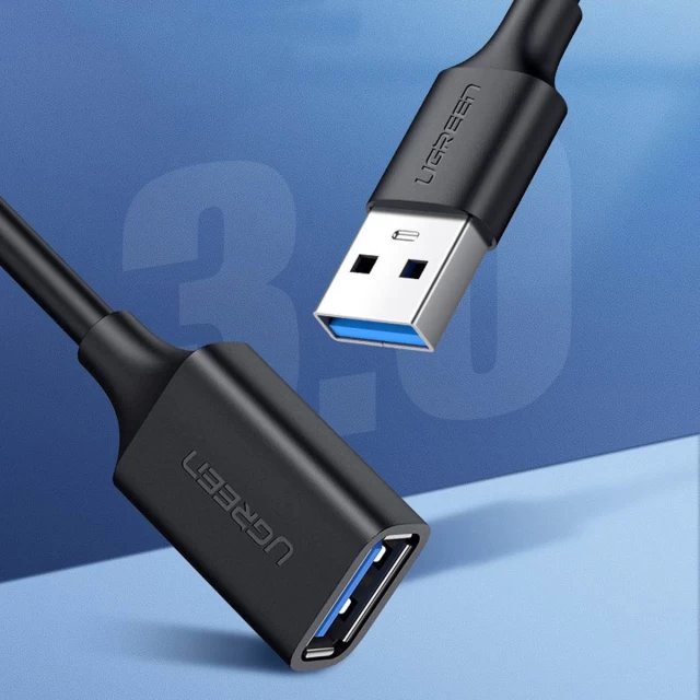 Кабель-удлинитель Ugreen USB-A to USB-A 0.5m Black (6957303831258)