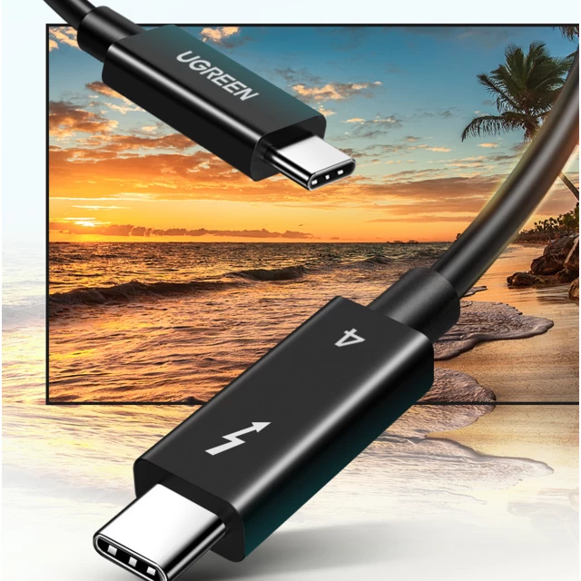 Кабель Ugreen Thunderbolt 4 100W 8K 60Hz USB-C to USB-C 0.8m Black (6957303833894)