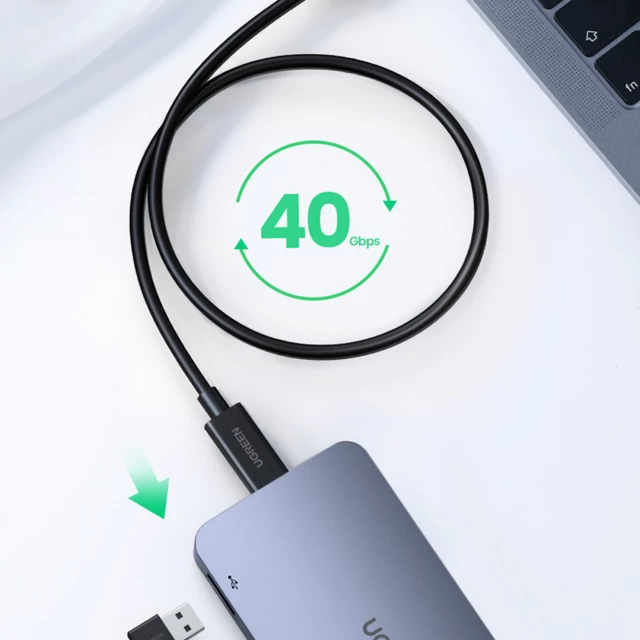 Кабель Ugreen Thunderbolt 4 100W 8K 60Hz USB-C to USB-C 0.8m Black (6957303833894)