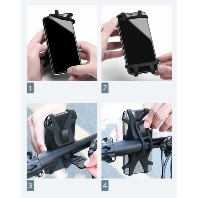 Утримувач Ugreen Silicone Motorcycle Bike Phone Holder on Handlebar Black (UGR1336BLK)