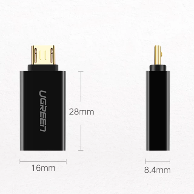 Адаптер Ugreen micro USB to USB 2.0 OTG White (6957303835294)