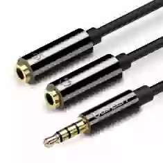 Кабель Ugreen Mini Jack 3.5mm to 2x Mini Jack 3.5mm (Microphone/Stereo Output) 0.2m Black (6957303836208)
