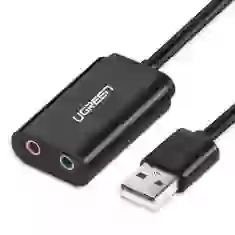Адаптер Ugreen USB-A to 3.5mm Mini Jack 15cm Black (UGR084BLK)