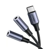 Кабель Ugreen USB Type-C to 2x 3.5mm Mini Jack AUX 20cm Gray (UGR321SLV)