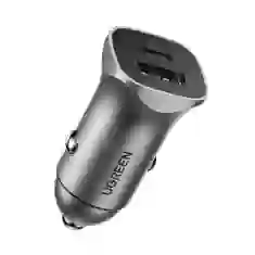 Автомобільний зарядний пристрій Ugreen Quick Charge USB Type-C/USB-A 24W Gray (UGR1113GRY)