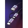 Кабель Ugreen 2-in-1 USB-A/micro USB/USB Type-C 2.4A 1m Black (UGR243BLKGRY)