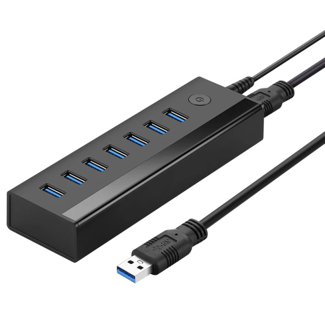 USB-хаб Ugreen 7-in-1 USB-A to 7x USB-A Black (6957303845224)