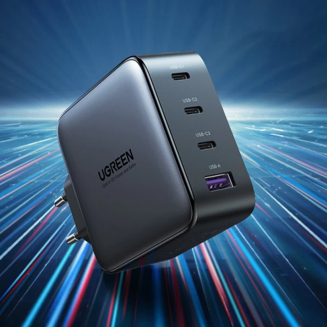 Мережевий зарядний пристрій Ugreen QC 100W 3xUSB-C | USB-A Black (CD226 40747)