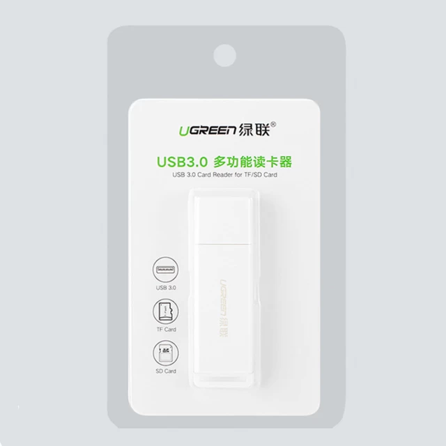 Адаптер Ugreen USB-A to SD/TF White (6957303847532)