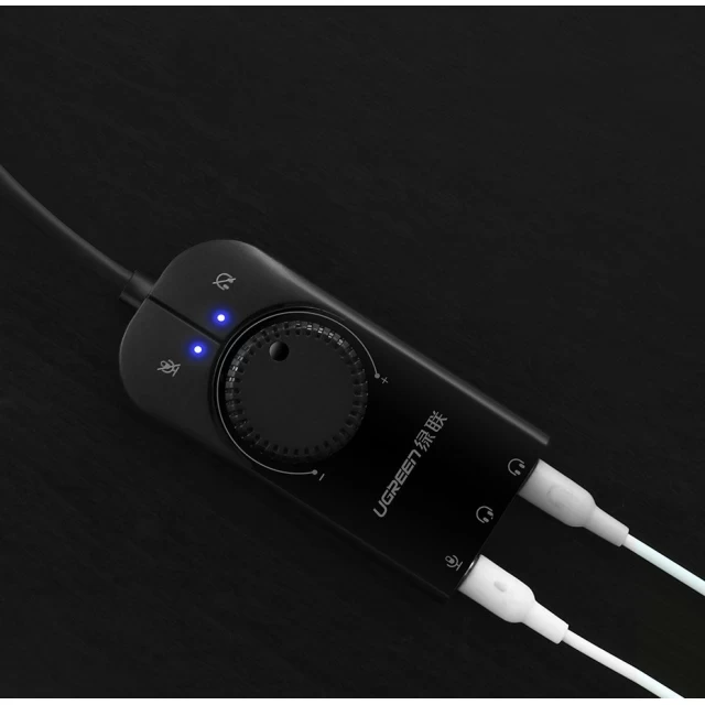 Адаптер Ugreen USB-A to 3.5mm Mini Jack with Volume Control 15cm Black (UGR084BLK)