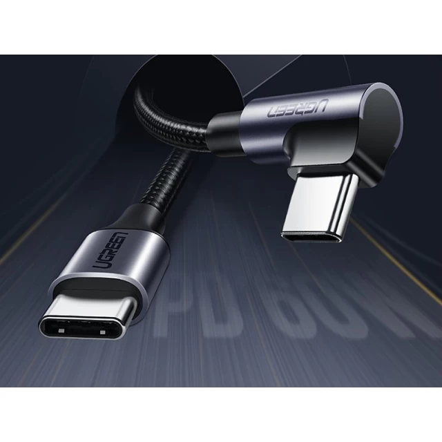 Кабель Ugreen USB Type-C to USB Type-C 60W 20V 3A 2m Black Gray (UGR1127BLK)