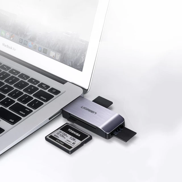 Адаптер Ugreen SD/micro SD/CF/MS Card Reader for USB-А Gray (UGR324SLV)