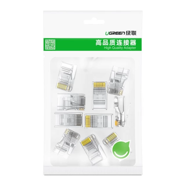 Штекерний з'єднувач Ugreen RJ45 8P8C Cat 6 Clear (UGR685CL)