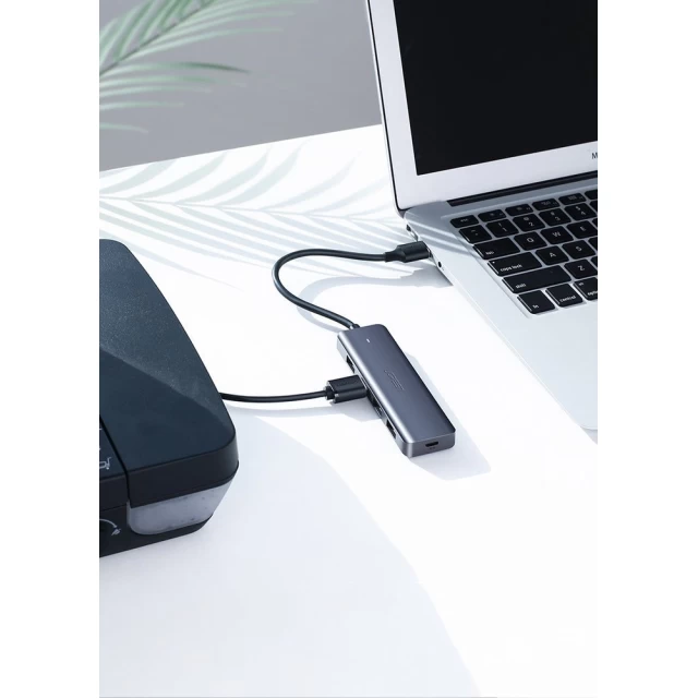 USB-хаб Ugreen USB HUB Splitter 4x USB-A with micro USB Power Port Gray (UGR191)