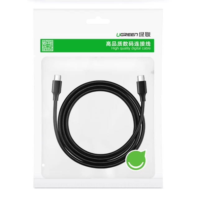 Кабель Ugreen USB Type-C 3A 1m Black (6957303859979)