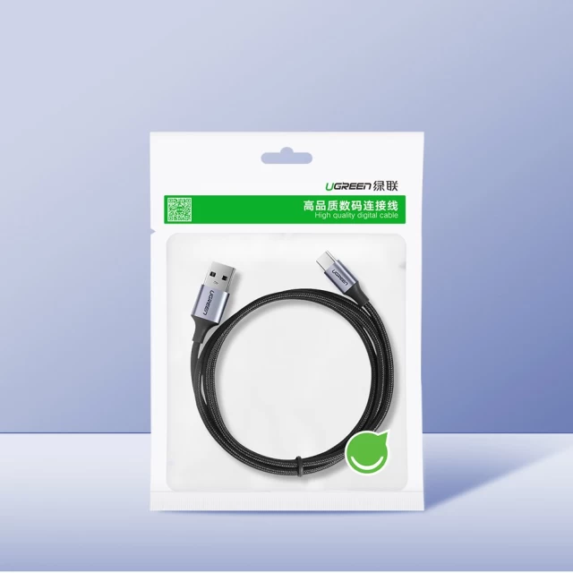 Кабель Ugreen Quick Charge USB-A to USB Type-C 3A 1m Gray (UGR150BLK)