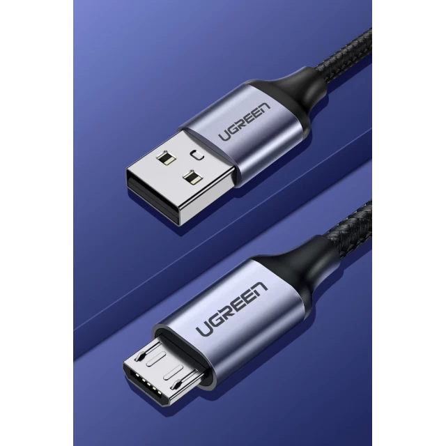 Кабель Ugreen USB-A to micro USB 2m Grey (6957303861484)
