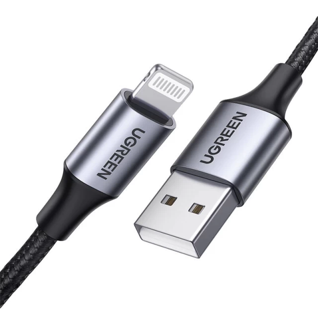 Кабель Ugreen US199 USB-A to Lightning 2.4A 1.5m Black (60157)