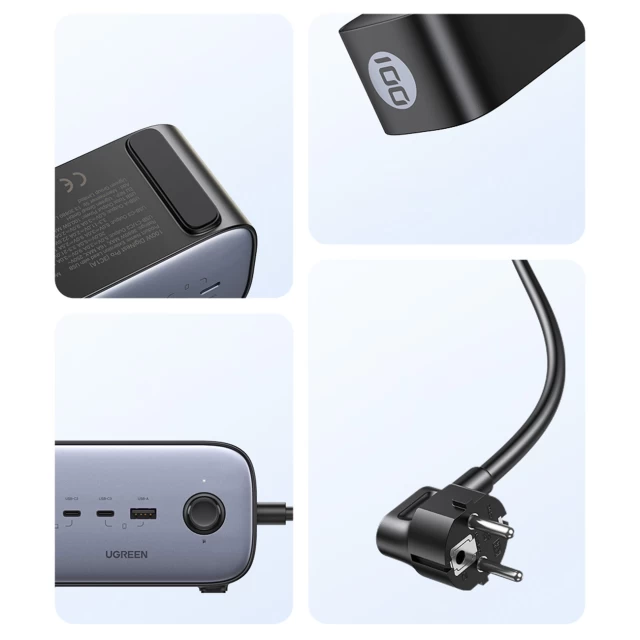 Сетевой удлинитель Ugreen GaN 3x USB-C/USB-A Black (6957303861675)