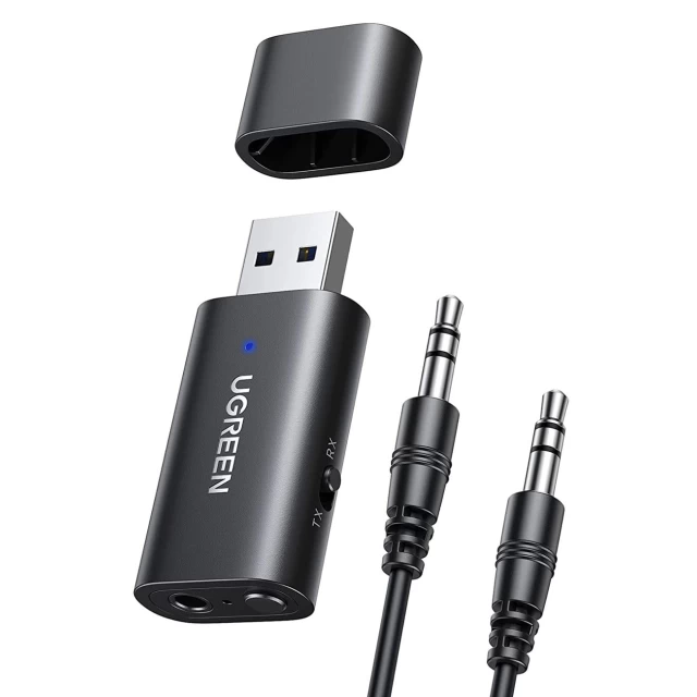 Аудіопередавач/Приймач Ugreen Bluetooth 5.0 Wireless Audio Adapter 3.5mm Mini Jack Black (UGR1207BLK)
