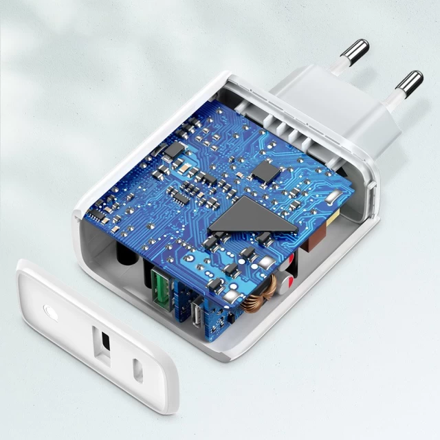 Мережевий зарядний пристрій Ugreen FC/QC 36W USB-C | USB-A White (60468 CD170)