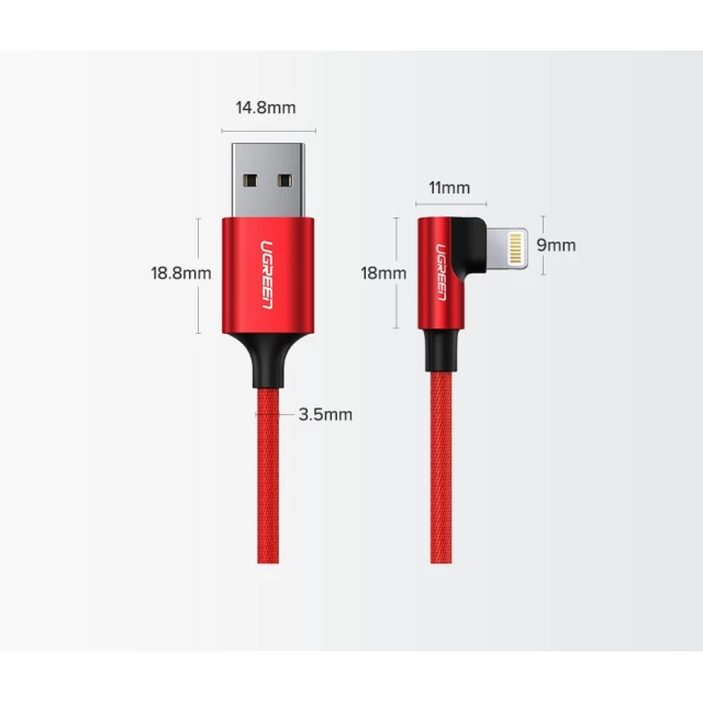 Кабель Ugreen USB-A to Lightning 2.4A 1m Black (UGR1085BLK)