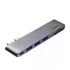 USB-хаб Ugreen Dual USB Type-C to 3х USB-A 3.0 + TF/SD + USB Type-C Gray (UGR962)