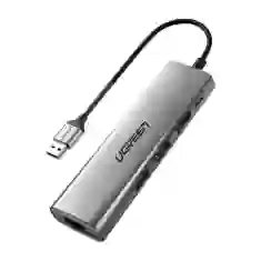 USB-хаб Ugreen CM266 5-in-1 USB-A to 3xUSB-A/microUSB/RJ45 Grey (60812)