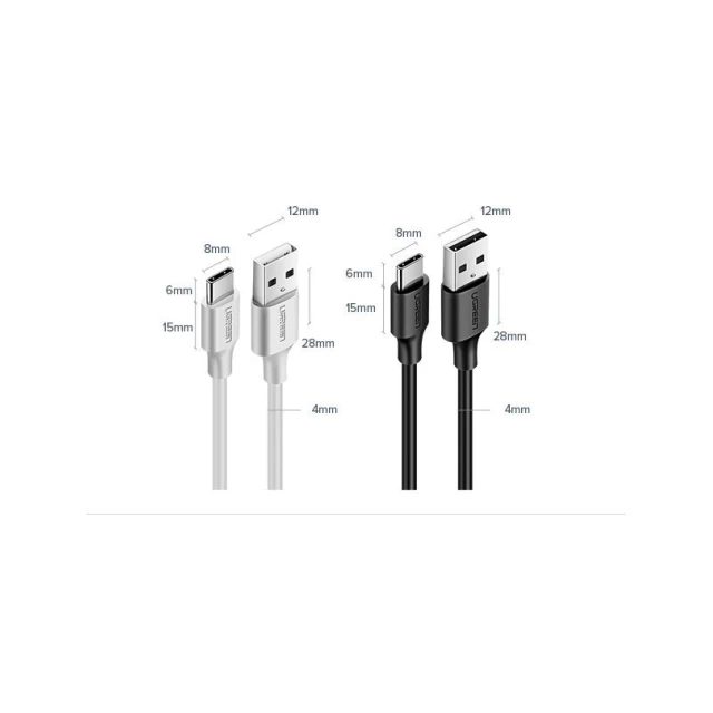 Кабель Ugreen USB-A to USB Type-C 3A 3m Black (UGR1163BLK)
