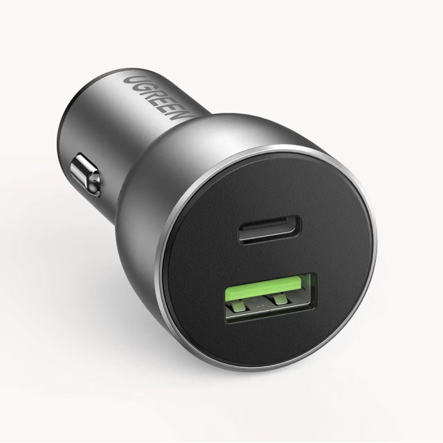 Автомобільний зарядний пристрій Ugreen Quick Charge USB-A/USB Type-C 36W 3A Gray (UGR691GRY)