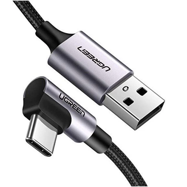 Кабель Ugreen US284 Angled USB-A to USB-C 20W 3m Black (70255)